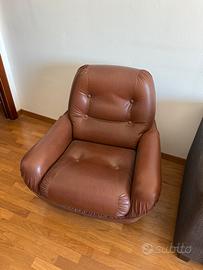 Kit 2 poltrone lounge vintage pelle capitonné