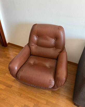 Kit 2 poltrone lounge vintage pelle capitonné