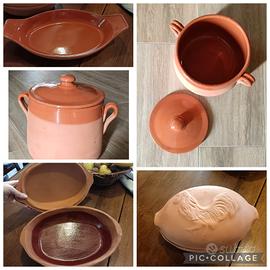 Cuocipollo, pirofila e pentola in terracotta