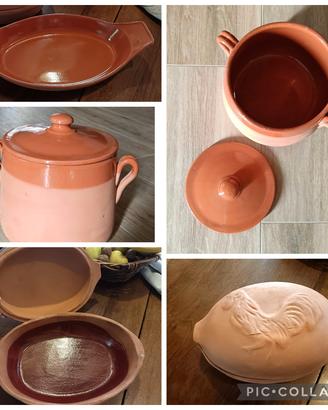 Cuocipollo, pirofila e pentola in terracotta