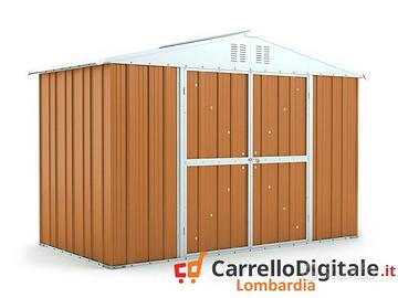 Box giardino lamiera zincata 327x155 legno chiaro