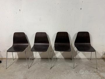 4 sedie legno e metallo