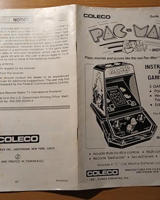 Coleco Pac-Man mod. 2390 guide  