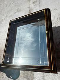 Vetrina da parete in legno con specchio