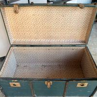 Baule vintage - Cassone antiquariato verdone