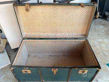 Baule vintage - Cassone antiquariato verdone