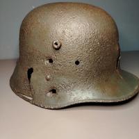 Elmetto ww1 ww2 Austriaco m17 battle damaged 