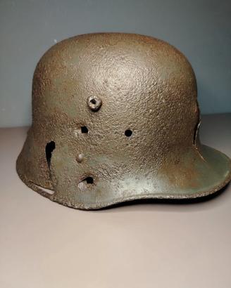 Elmetto ww1 ww2 Austriaco m17 battle damaged 