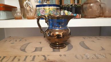 brocca lattiera antica maltese in ceramica marrone