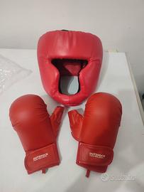 kimono...guanti e casco da karate e cintura 