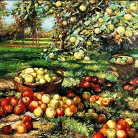 Quadro di Edouard Mallet "Raccolta della Frutta"