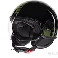 CASCO MOMO DESIGN FGTR CLASSIC STRIPES NERO LUCIDO