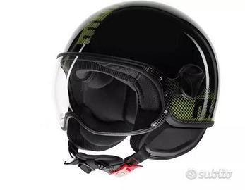 CASCO MOMO DESIGN FGTR CLASSIC STRIPES NERO LUCIDO