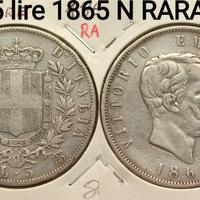 5 lire 1865 Napoli Rara