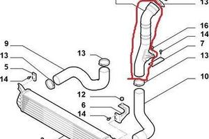 Tubo Intercooler Fiat 16 Sedici 1.9 JTD 71746643