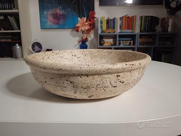 ciotola  marmo travertino a poro aperto  anni 70