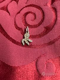 Ciondolo dodo oro bianco diamanti