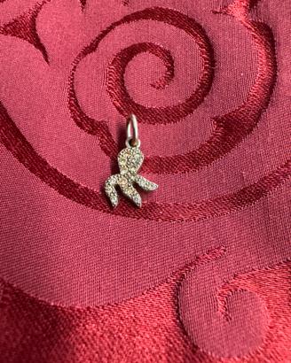 Ciondolo dodo oro bianco diamanti