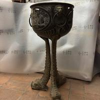Braciere Porta-vaso Antico in Ottone
