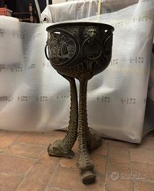 Braciere Porta-vaso Antico in Ottone