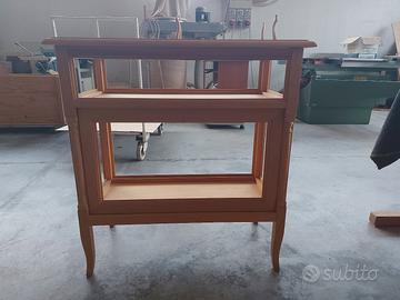 Tavolino/ bacheca rettangolare ciliegio grezzo