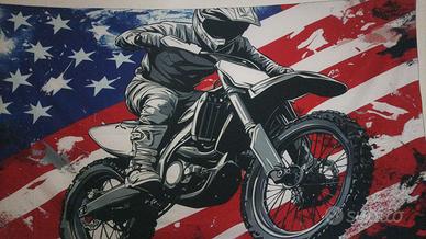 bandiera americana motocross 