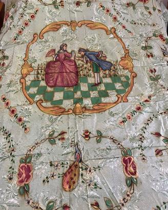 Tessuto decorativo d’epoca con scena romantica