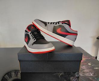Jordan 1 Low Black/Fire Red/Cement Grey