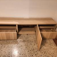 BESTÅ Mobile TV, effetto rovere, 180x40x38 cm