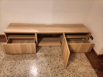 BESTÅ Mobile TV, effetto rovere, 180x40x38 cm