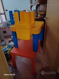 2 tavolini gioco con sedie