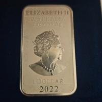 lingotto 1 oncia argento - 1 dollar 2022 australia