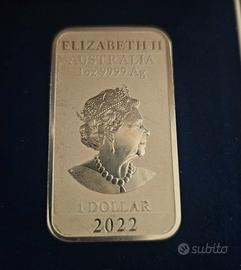 lingotto 1 oncia argento - 1 dollar 2022 australia