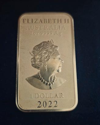 lingotto 1 oncia argento - 1 dollar 2022 australia