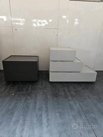 coppia comodini lego a 1 cassetto e 3 cassetti
