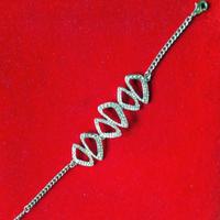 Braccialetto in acciaio inossidabile con strass