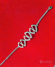 Braccialetto in acciaio inossidabile con strass