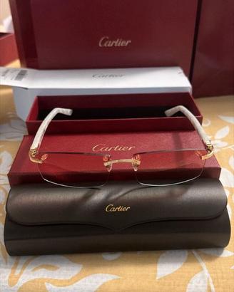 Occhiali Cartier Originali Rimless Oro e Bianco
