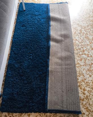 tappeto moderno stile Shaggy blu notte 140x200