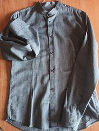 Camicia uomo elegante collo coreano 