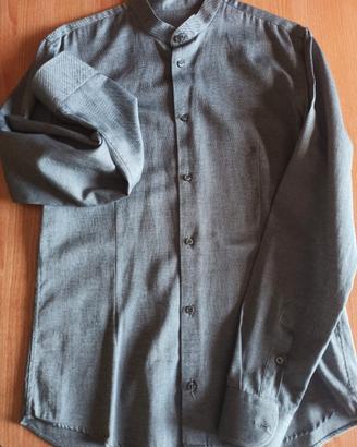 Camicia uomo elegante collo coreano 