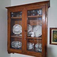 Vetrinetta pensile antica in legno