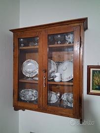 Vetrinetta pensile antica in legno