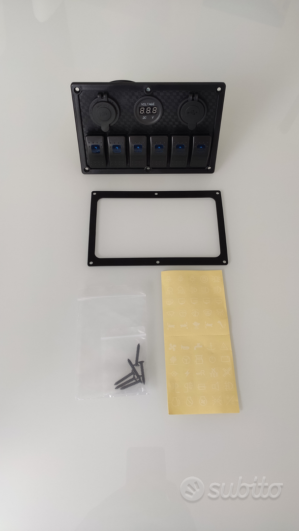 Pannello Interruttori Barca 8 Gang - Con USB, Voltmetro E Impermeabile IP68, Per Veicoli 12-24V - Foto 7