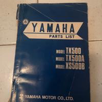 Libretto manuale lista ricambi yamaha