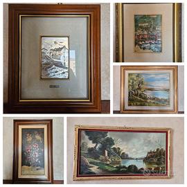 Quadri Argento Piazzo Palestrino Olio Mantovani 