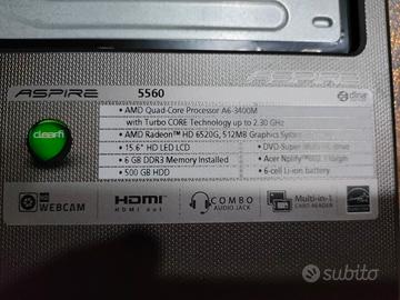 ricambi portatile Acer Aspire 5560