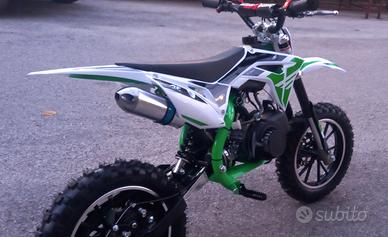 NUOVO MINICROSS 50cc VERDE ruote 10/10