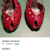 scarpe in pitone rosso