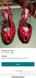 scarpe in pitone rosso